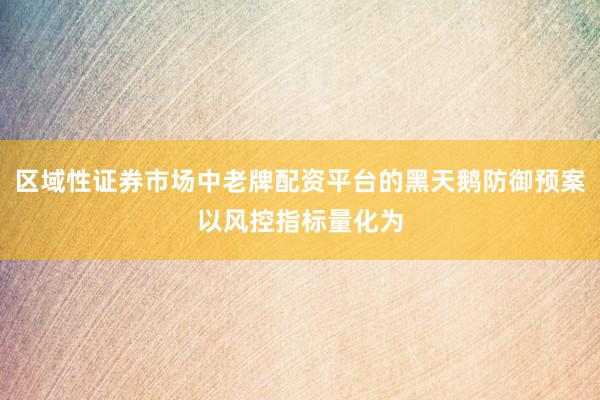 区域性证券市场中老牌配资平台的黑天鹅防御预案以风控指标量化为
