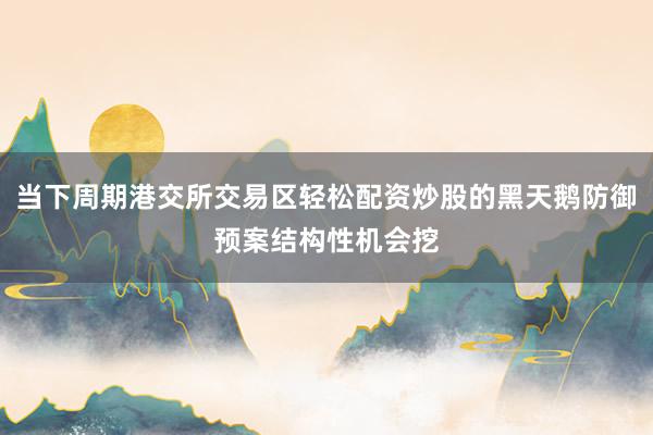 当下周期港交所交易区轻松配资炒股的黑天鹅防御预案结构性机会挖