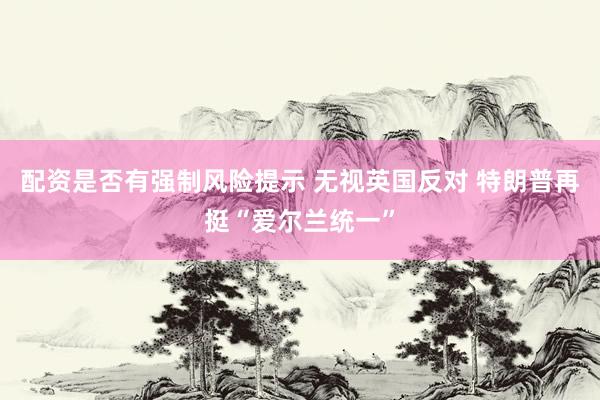 配资是否有强制风险提示 无视英国反对 特朗普再挺“爱尔兰统一”
